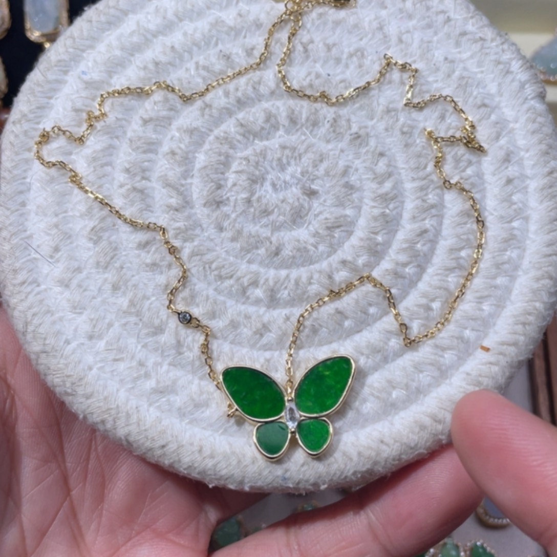 翡翠银S925镶嵌颈饰