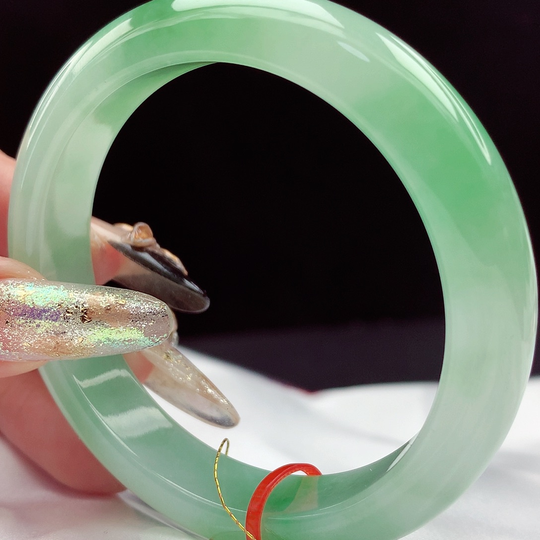 未镶嵌手镯翡翠豆*龙53 圈4202