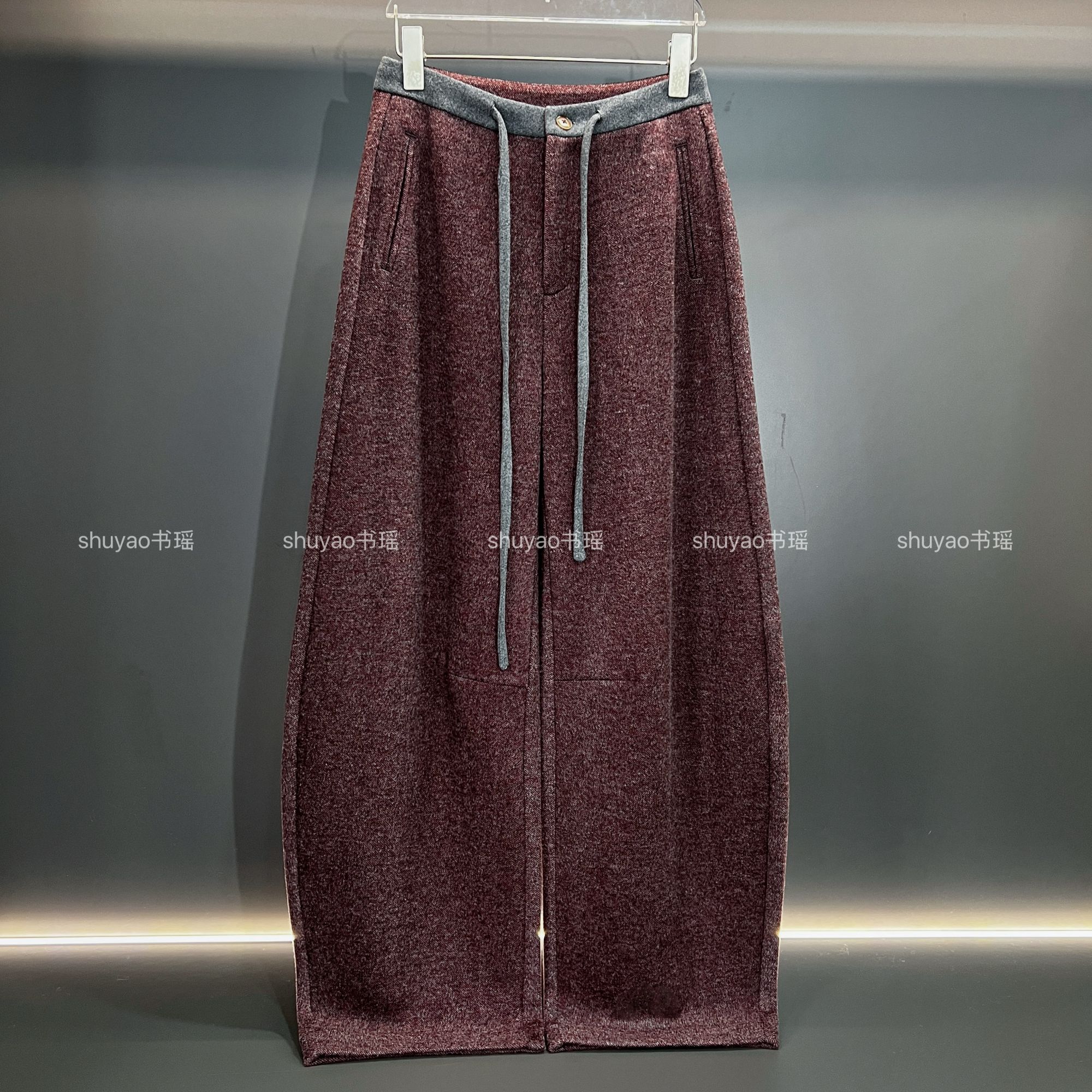 【羊绒桑蚕丝】柔软羊绒桑蚕丝糯米裤秋冬弯刀裤休闲时尚百搭女裤