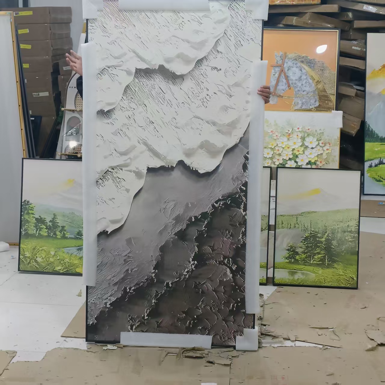 抽象风格专用栏挂画餐厅斗柜80160