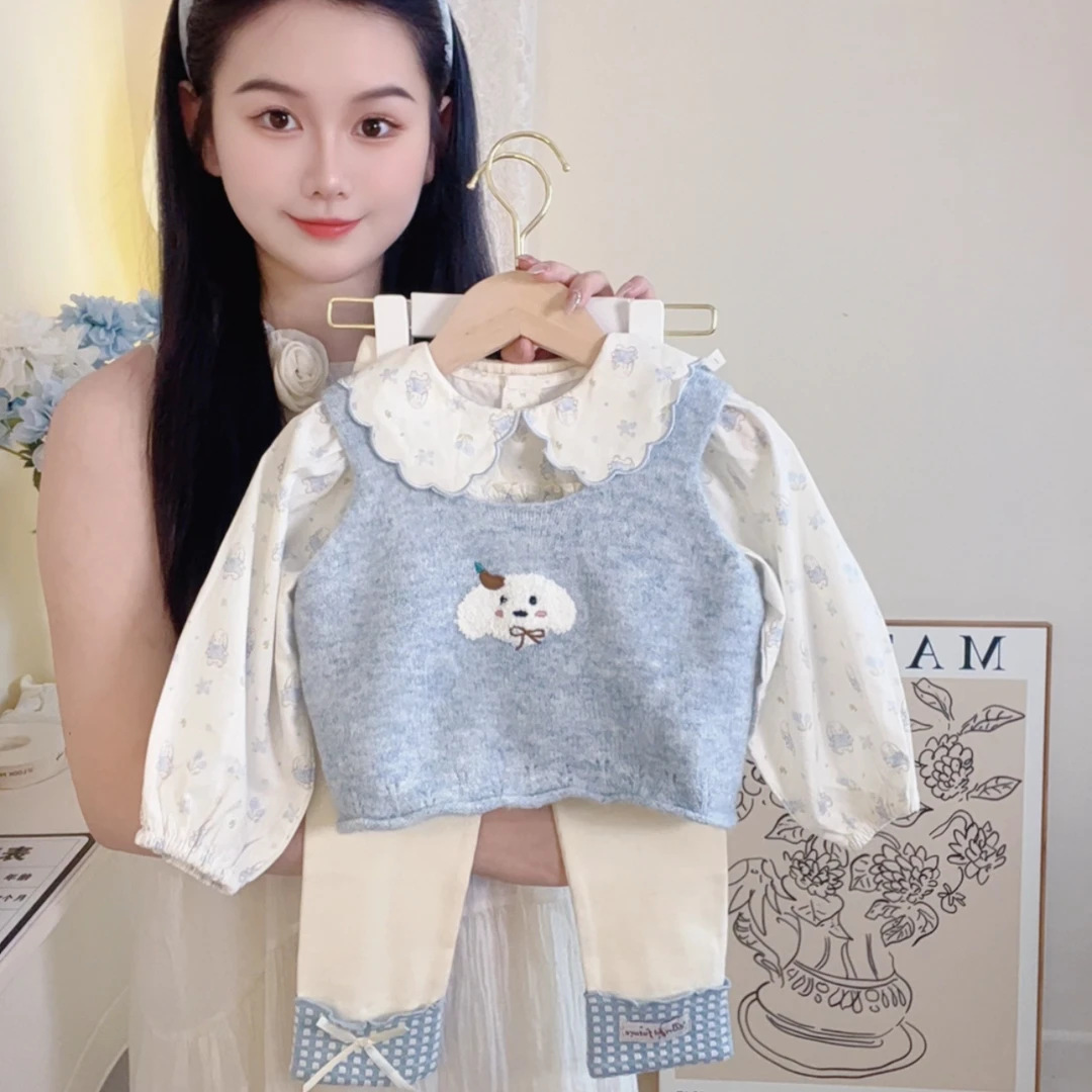 小咸柠女童秋季套装新款女孩宝宝秋款韩系穿搭可爱超萌儿童衣服