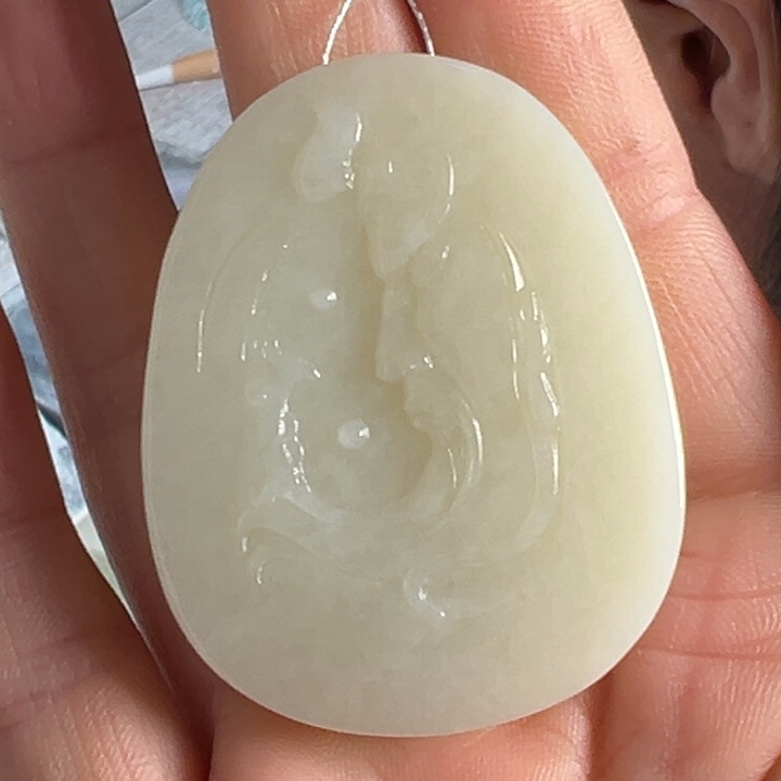 和田玉颈饰未镶嵌关公吊坠