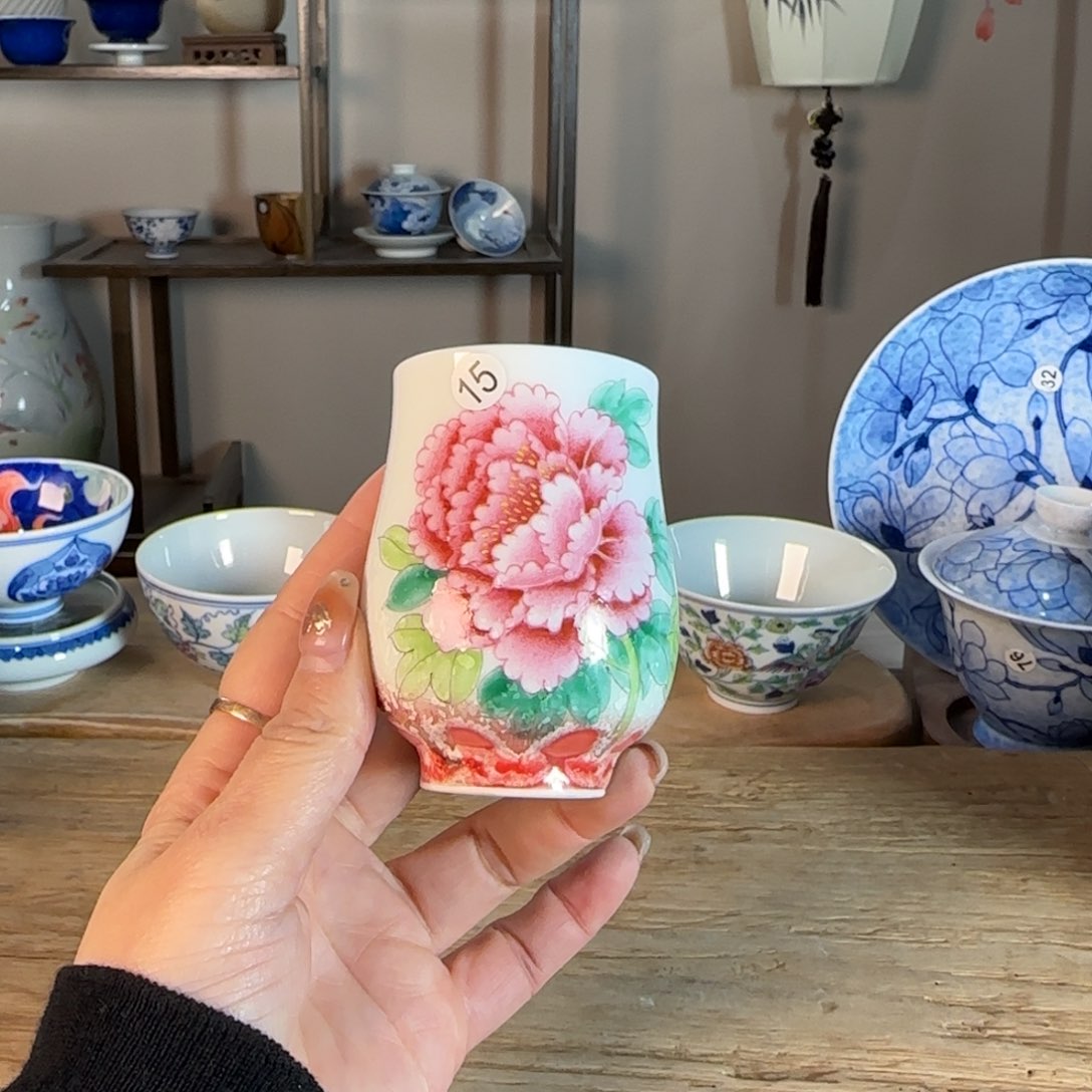 杯景德镇陶瓷柴烧多人