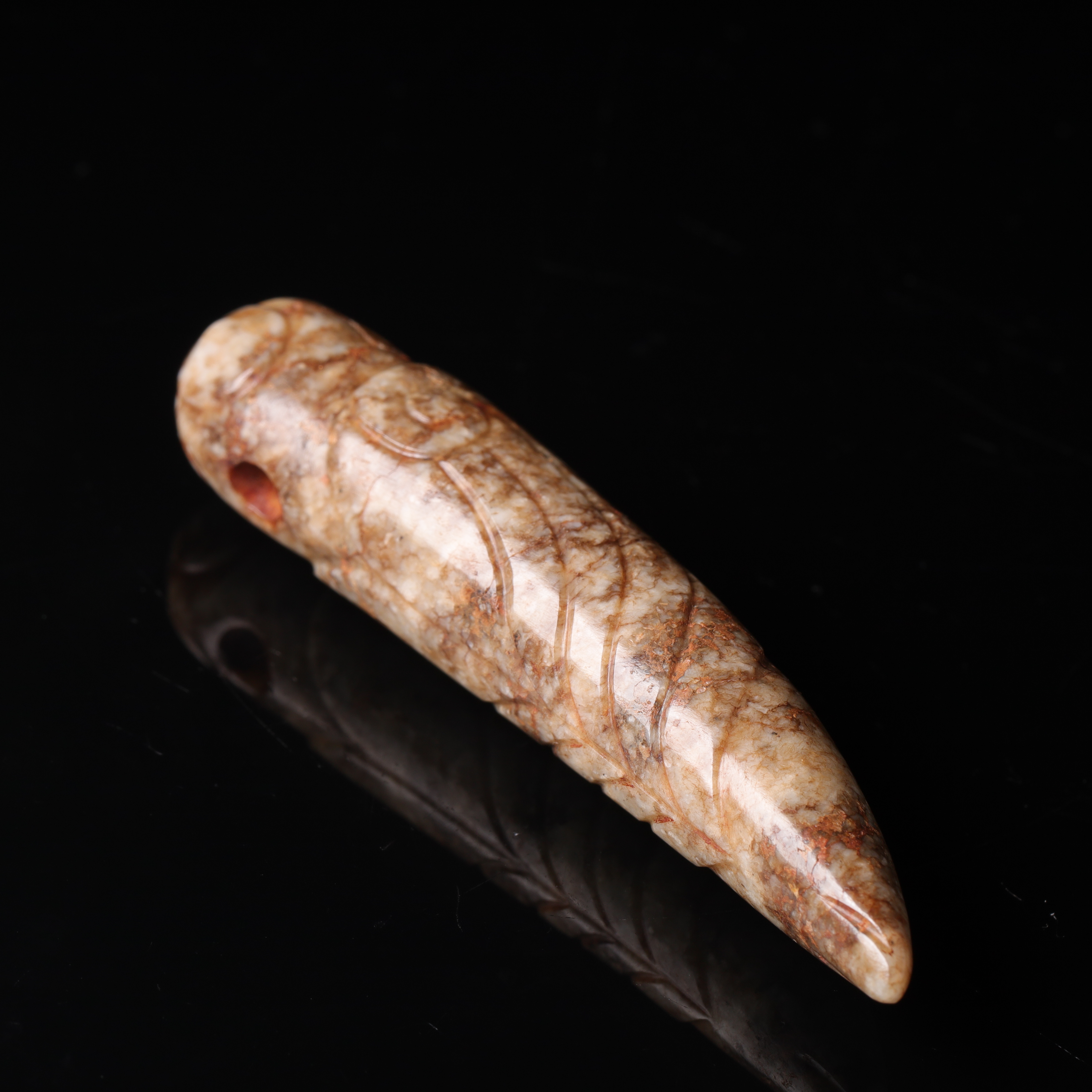 1977明代和田玉玄鸟花件2128