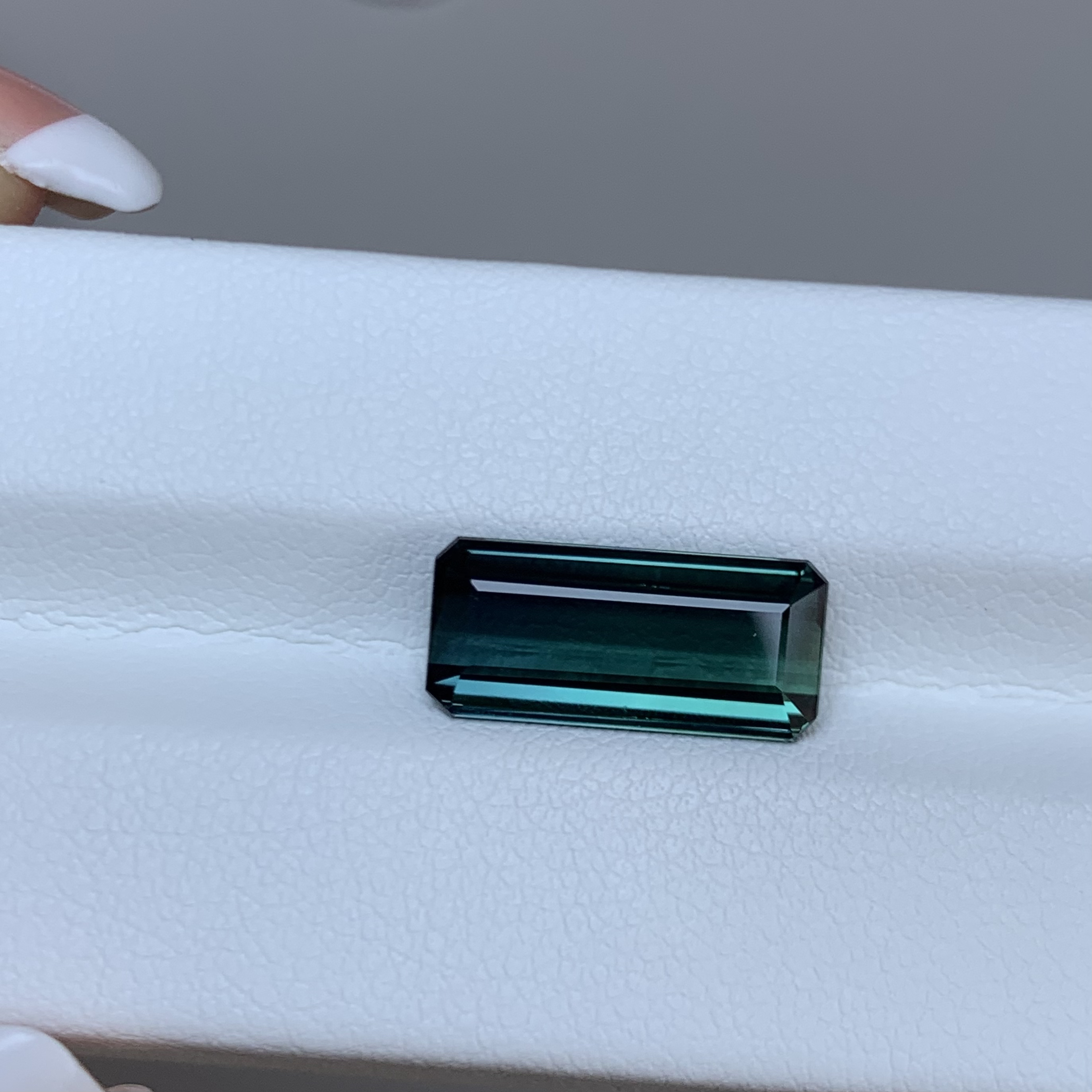 天然彩宝大颗粒拉贡碧玺裸石 长方6.9x15.2重4.45ct 可配现托