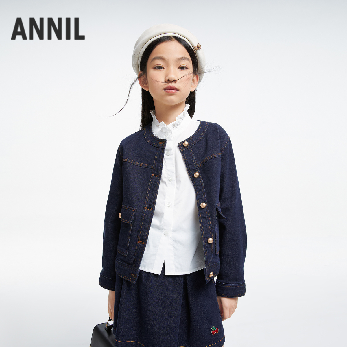 【捡漏】女大童 小香风圆领牛仔外套AG435535