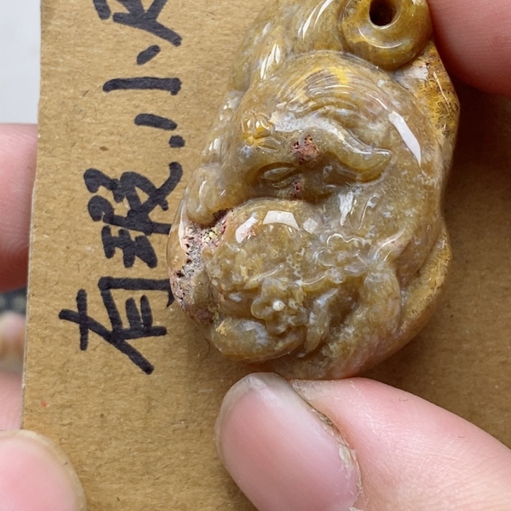 颈饰未镶嵌硅化珊瑚（珊瑚玉）