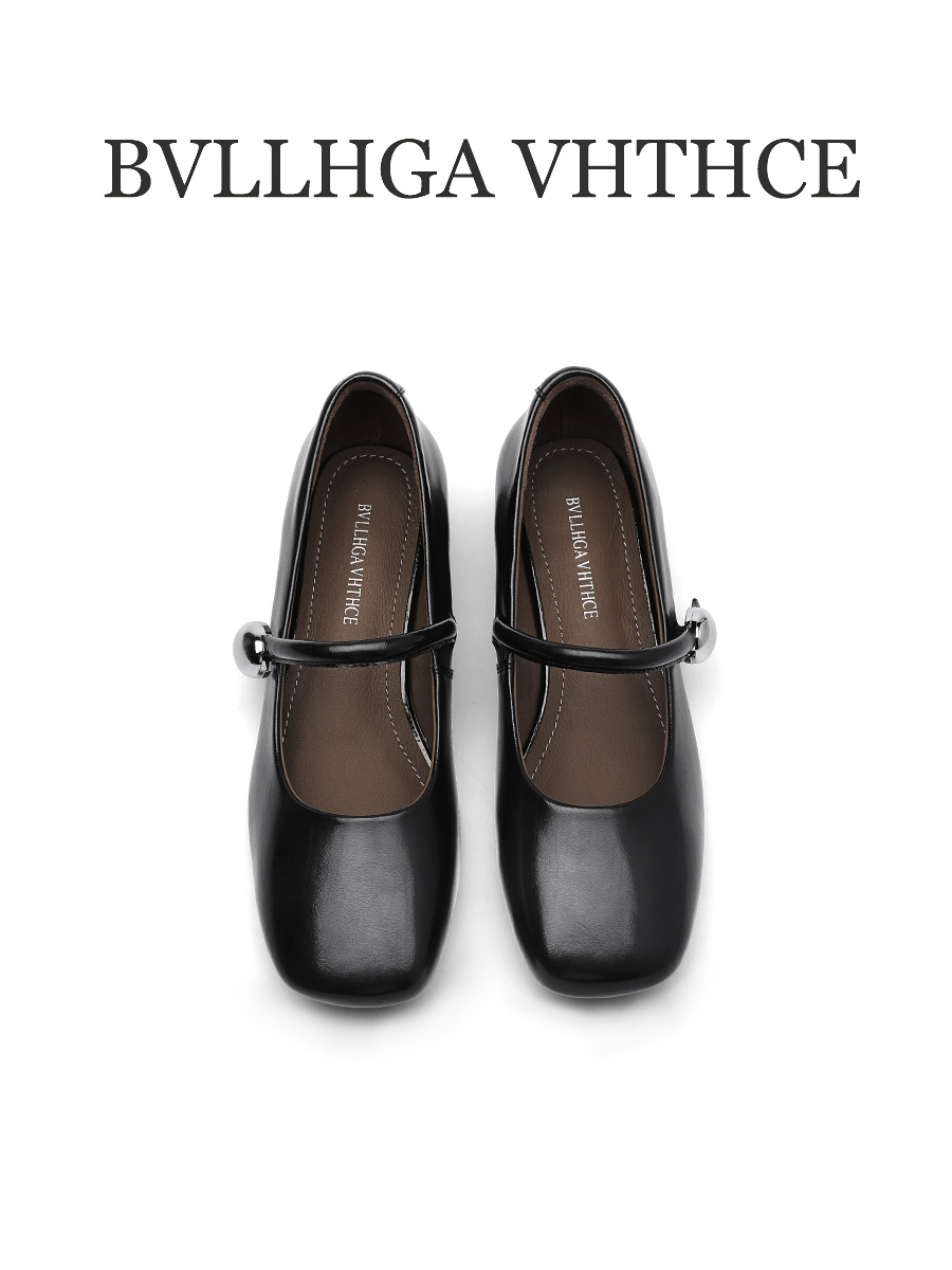 BVLLHGA VHTHCE 新款法式玛丽珍胎牛时尚百搭气质高跟女鞋8802