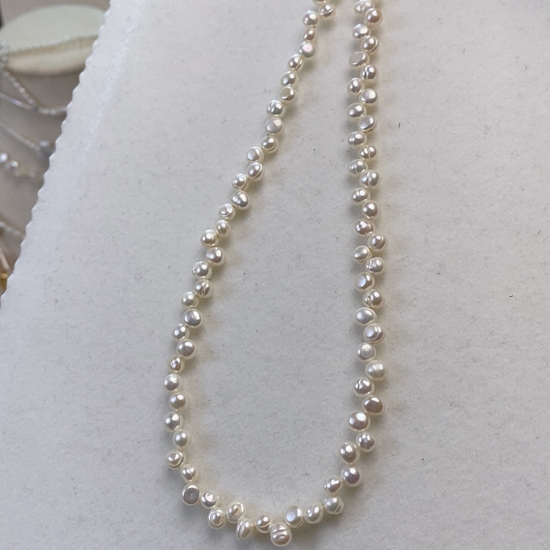 淡水珍珠银S925镶嵌颈饰