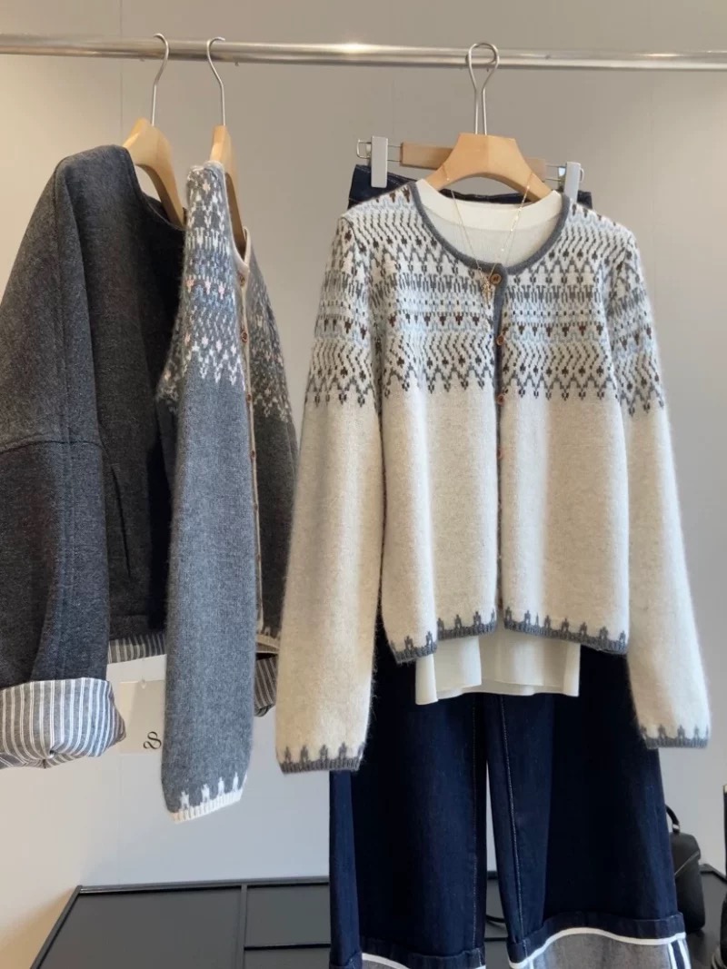 1358#200斤大码女装长袖春季翻领针织女毛针织衫秋季时尚毛衣上衣