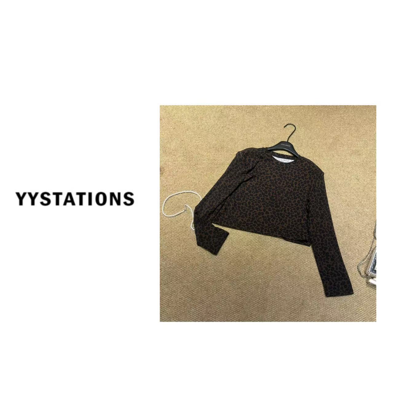 YYSTATIONS【 豹纹咖！】韩版宽松百搭圆领长袖T恤女打底衫-10057