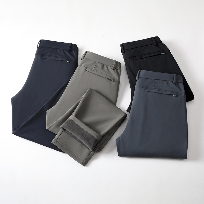 冬季户外保暖软壳裤男士加绒弹力运动商务休闲长裤/99027