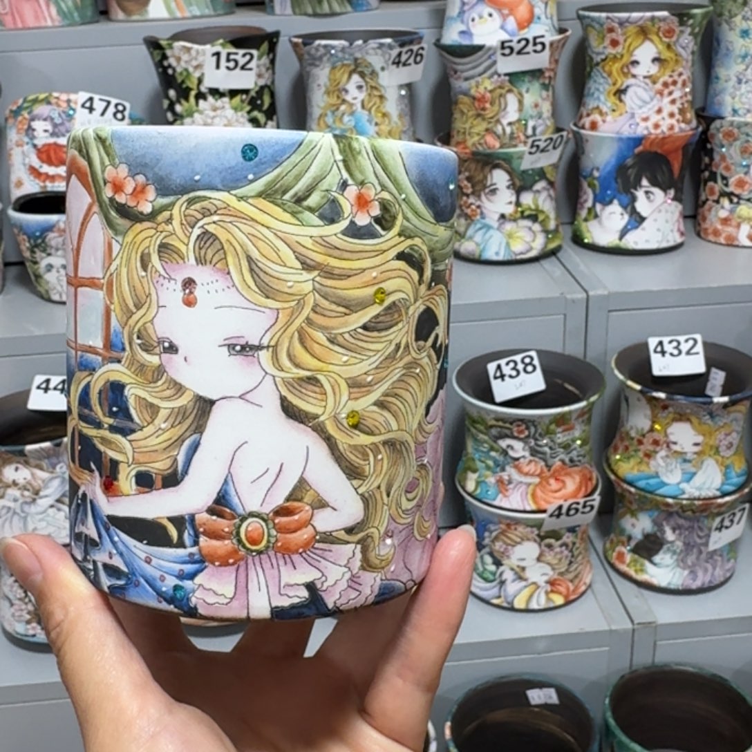 y***a补差价链接花盆手绘花盆手绘花盆