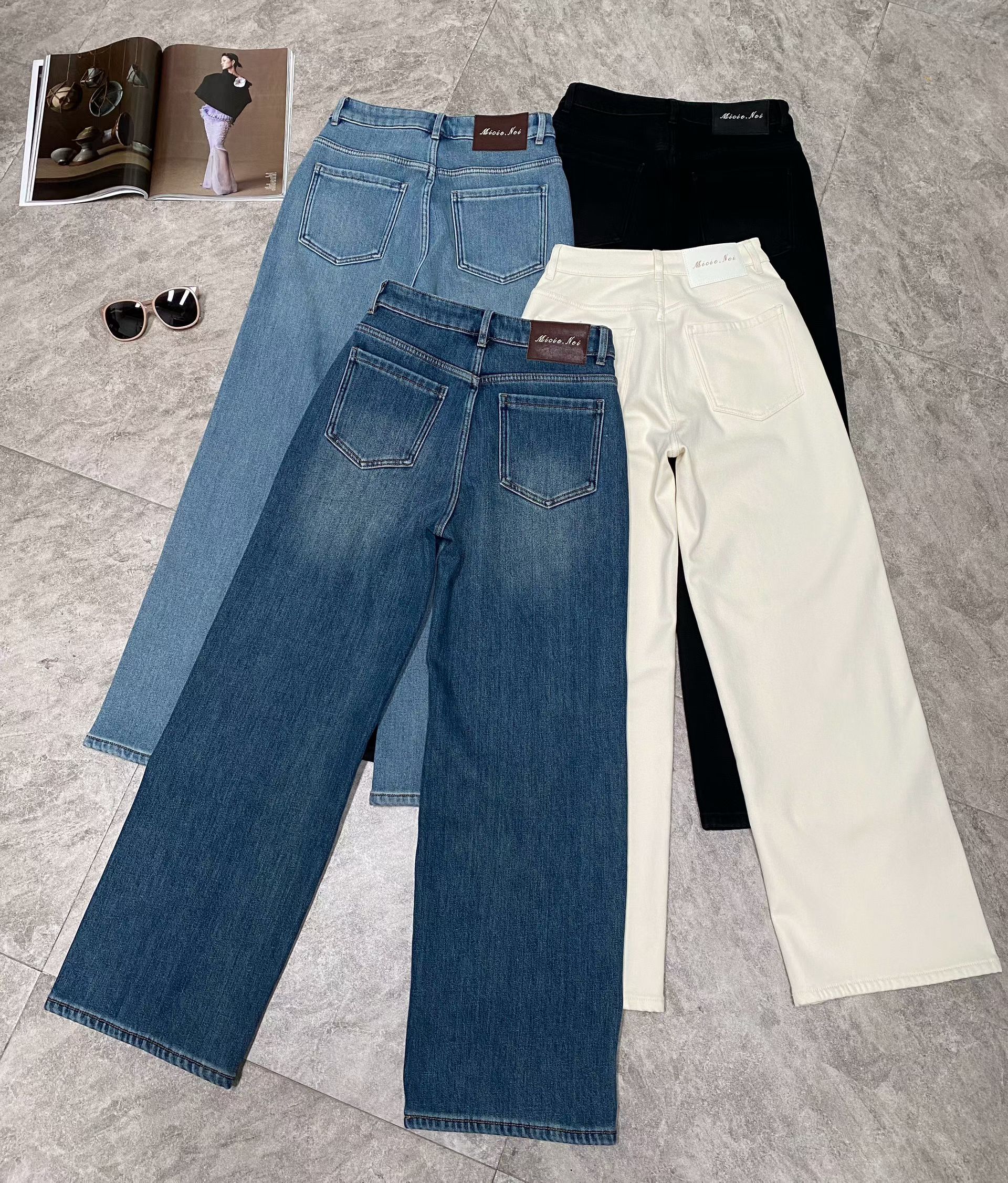  （小雨推荐）秋冬季水洗加绒时尚潮流牛仔裤直筒裤