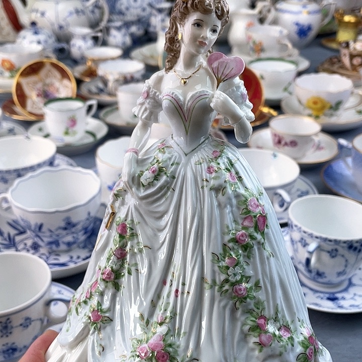 中古瓷器小房子盘子