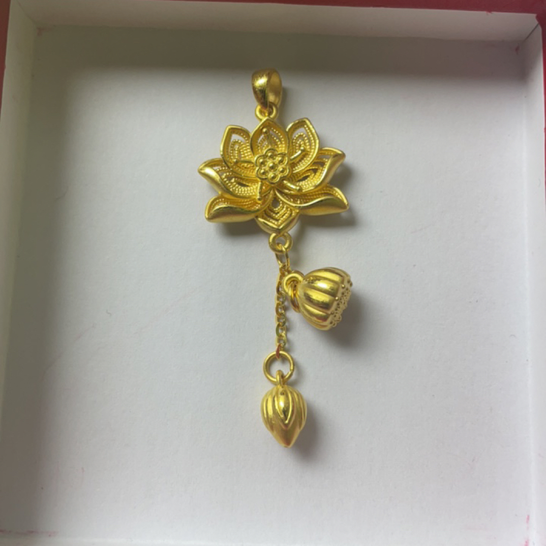 莲花吊坠足金999