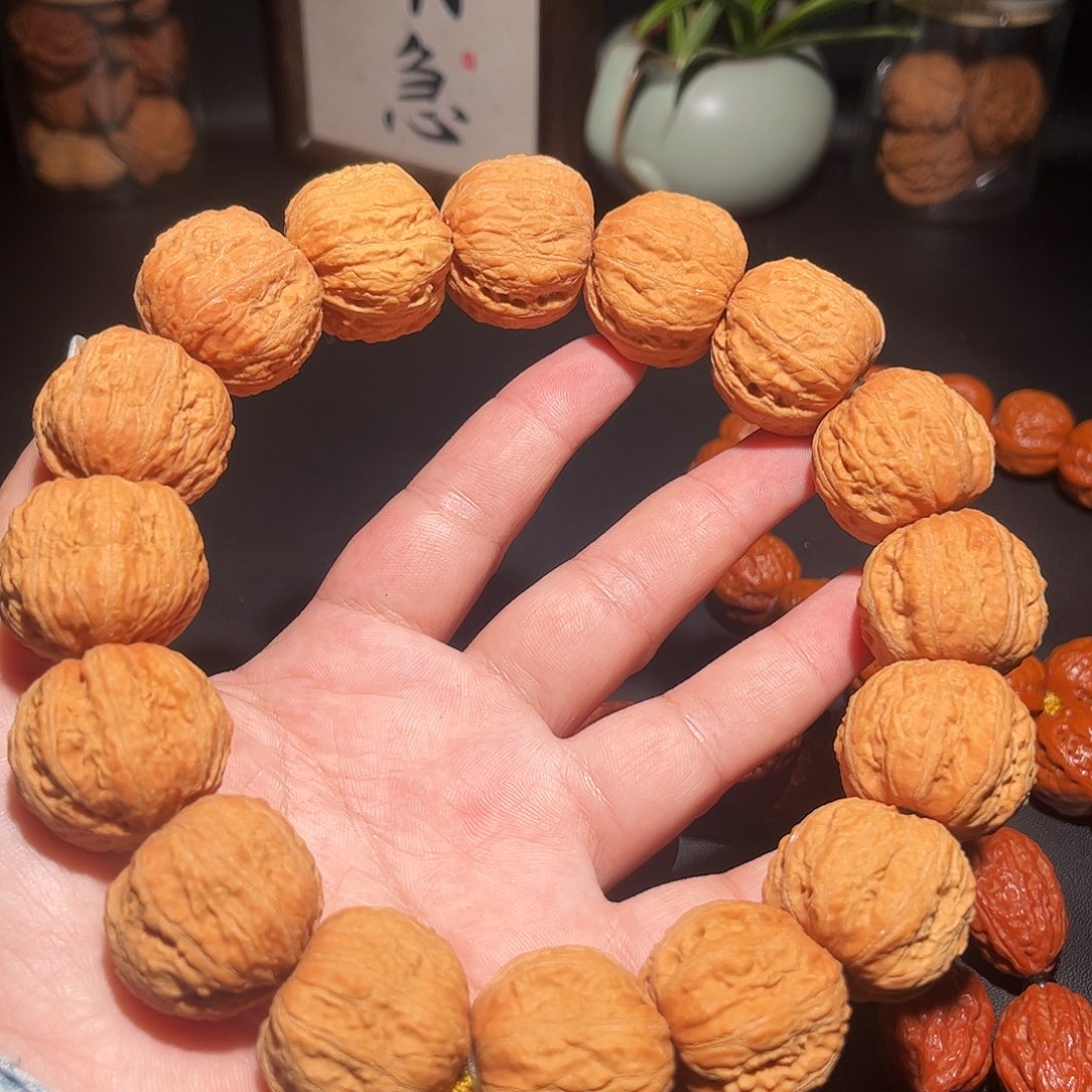 手串文玩核桃白茶金蝉子手持