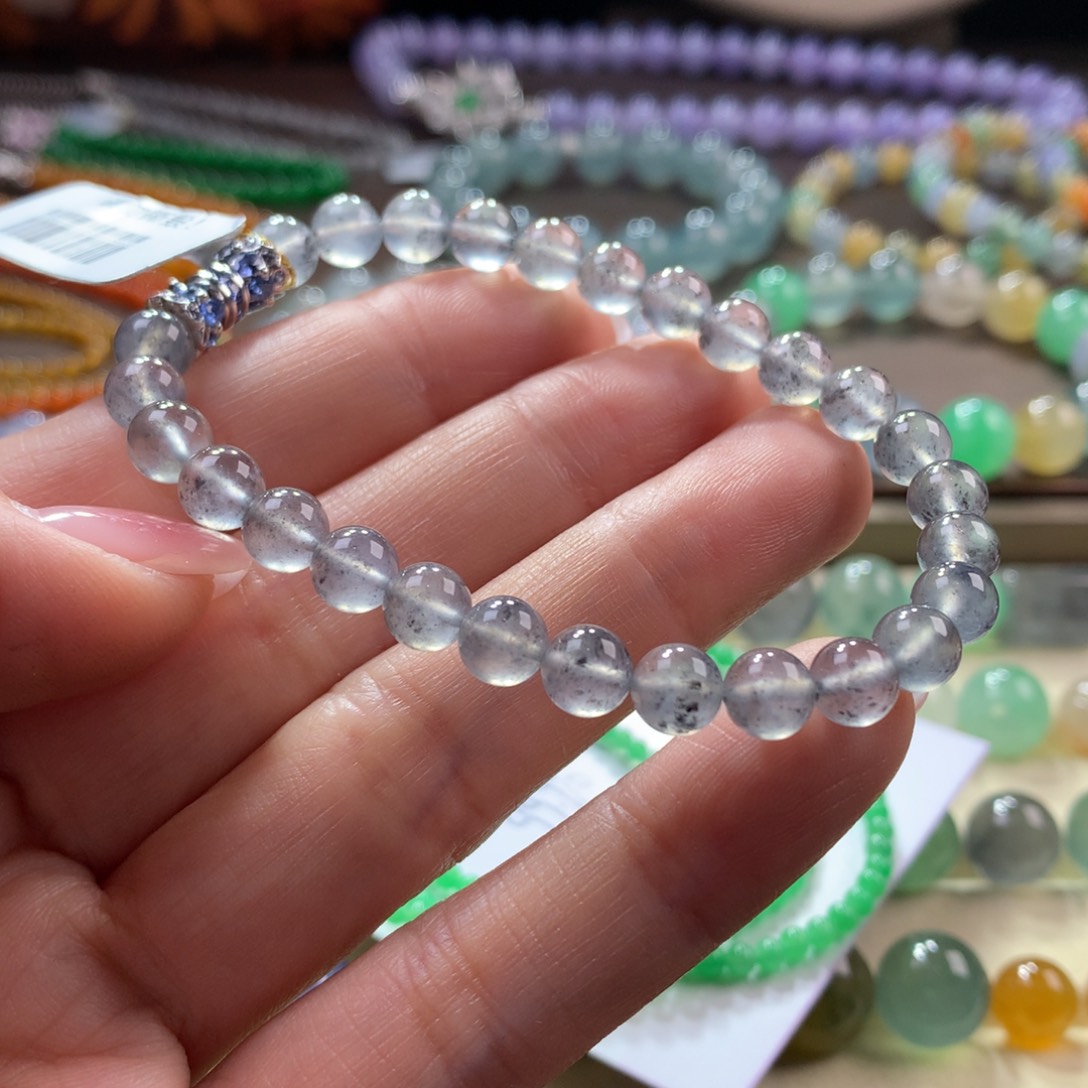 翡翠手链未镶嵌玻璃黑钢卡6