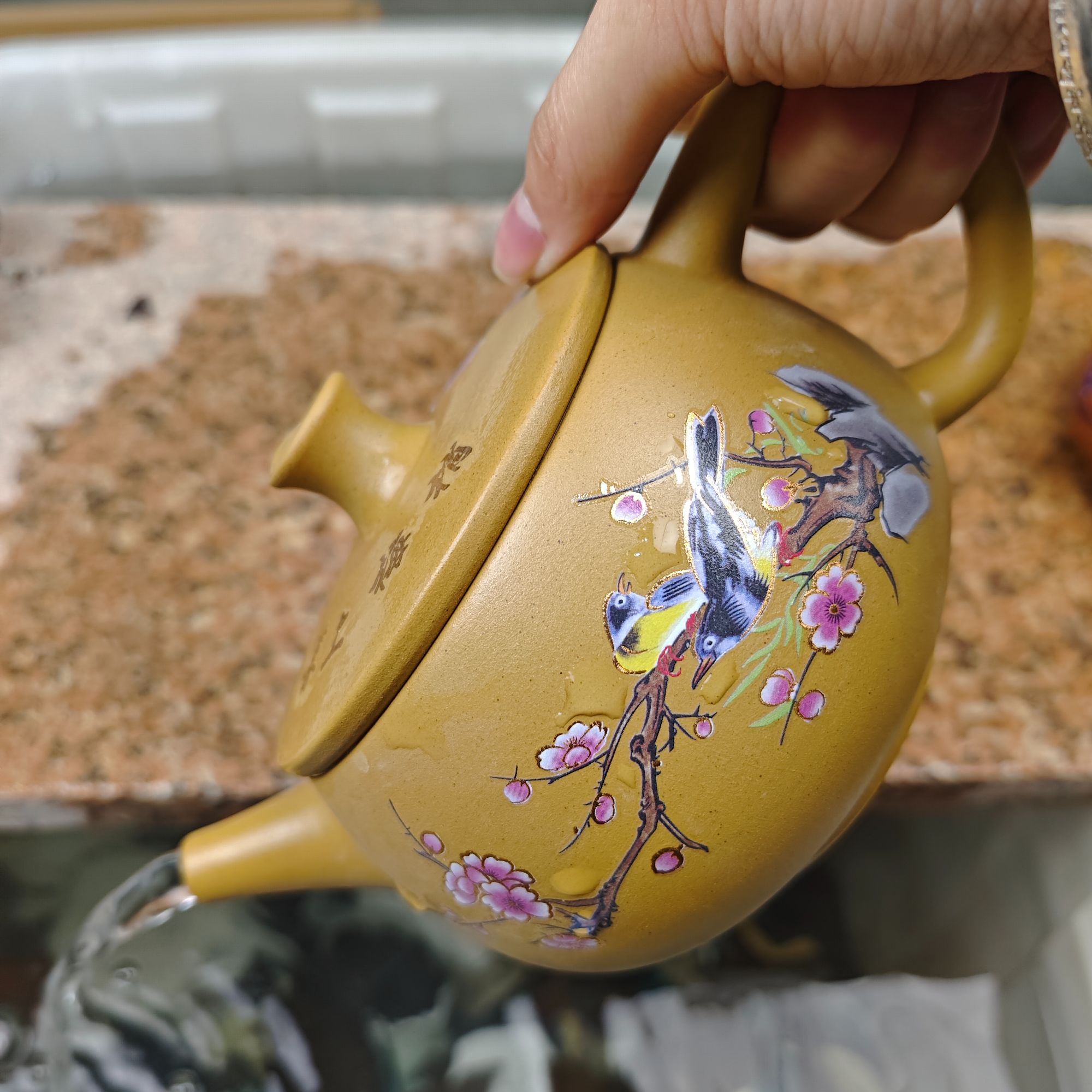 【闪购商品】D黄段泥喜上眉梢（遇热变色）汉瓦壶