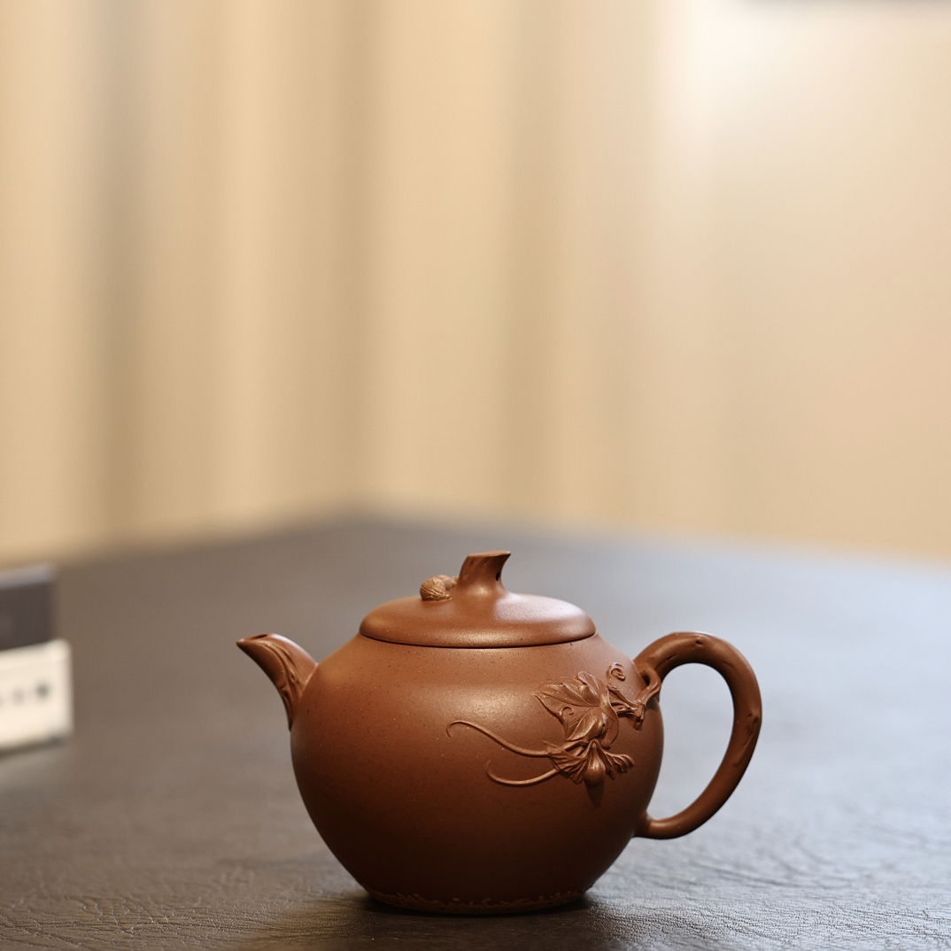 王景融制红皮龙未染壶紫砂壶160cc全手工