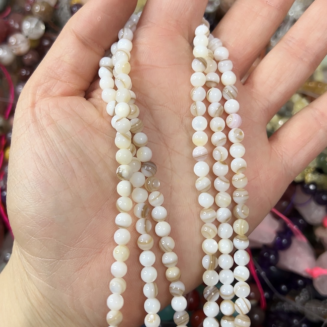 玛瑙/玉髓未镶嵌珠宝半成品，卡5马蹄螺一条