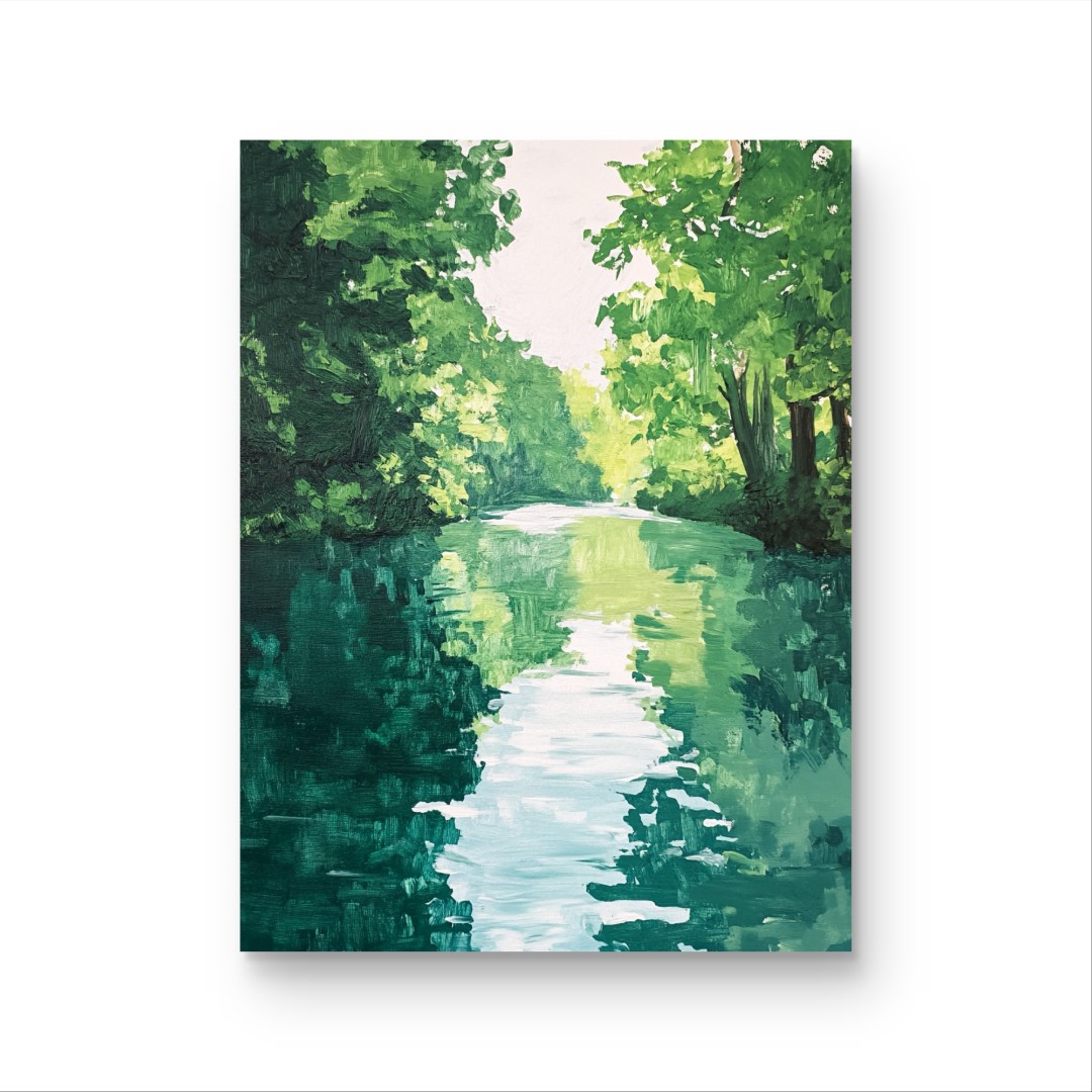《绿河》原创手绘画/60x80cm/简约系列JY-10
