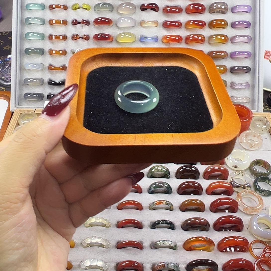 玛瑙/玉髓未镶嵌戒指B1不退换17.7港16+