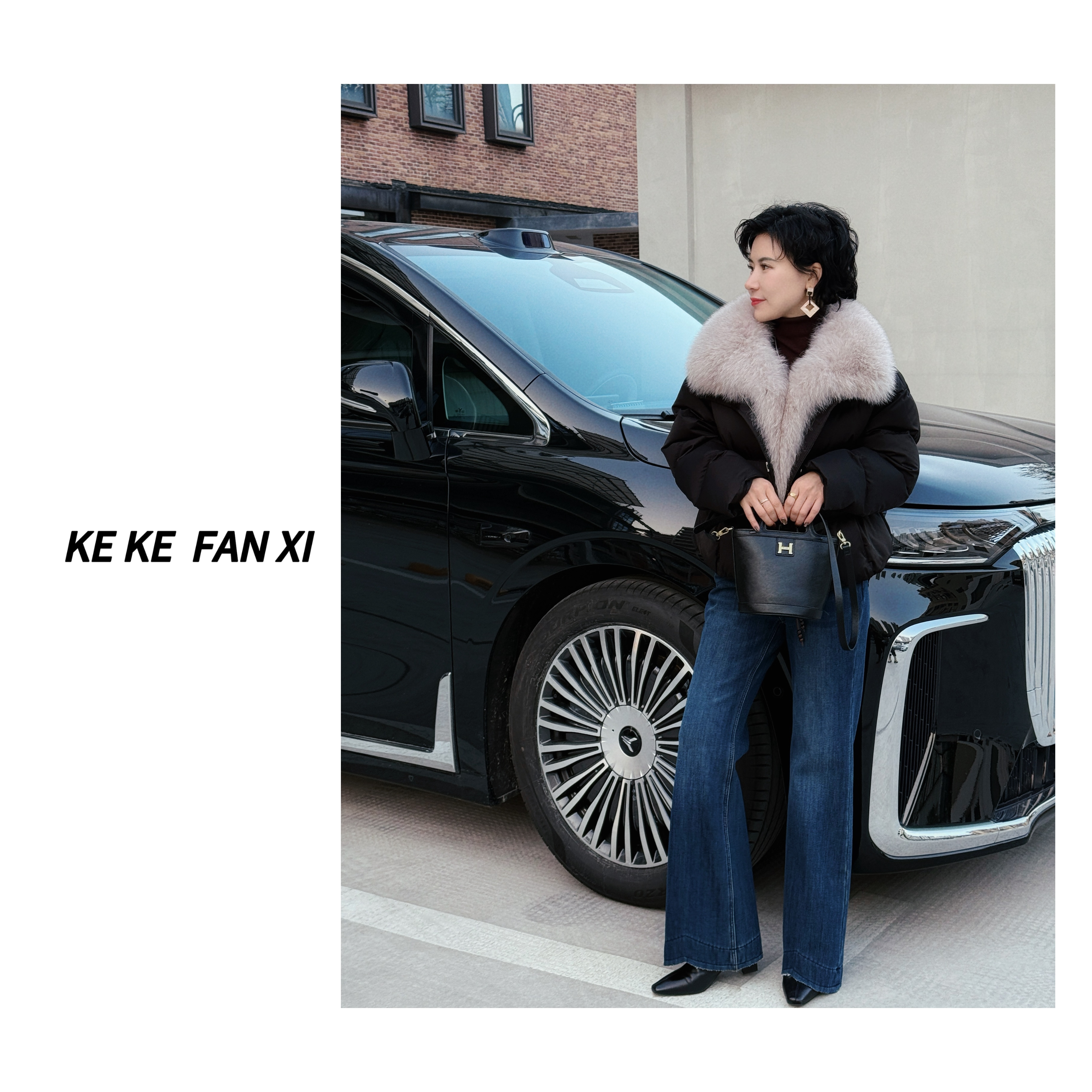 8779-1狐狸大毛领羽绒服短款时尚宽松百搭加厚保暖秋冬