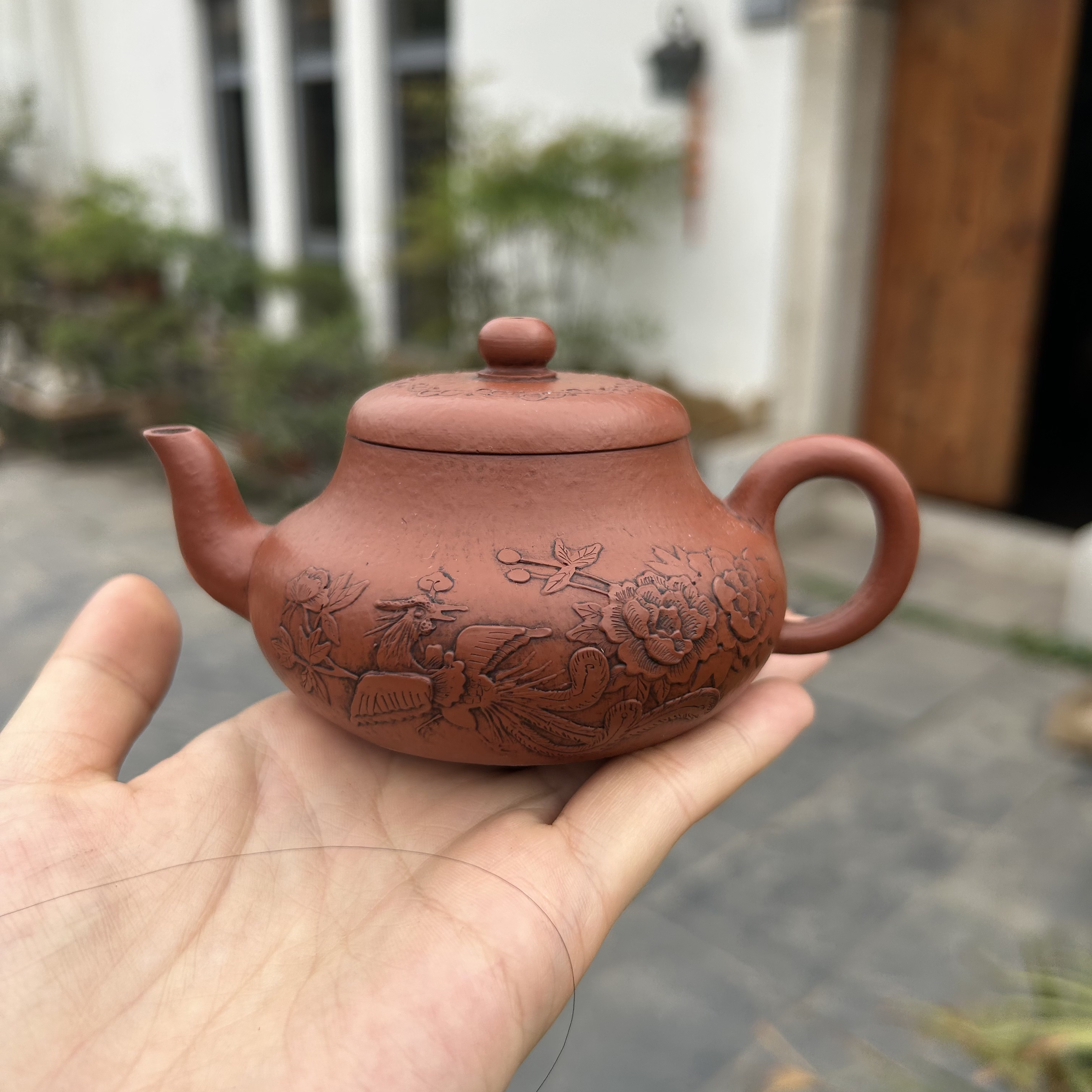 宜兴紫砂壶原矿全手工名家朱泥泥绘君德壶