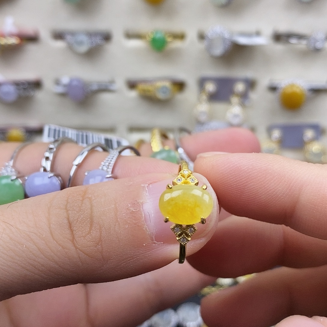 翡翠银S925镶嵌戒指