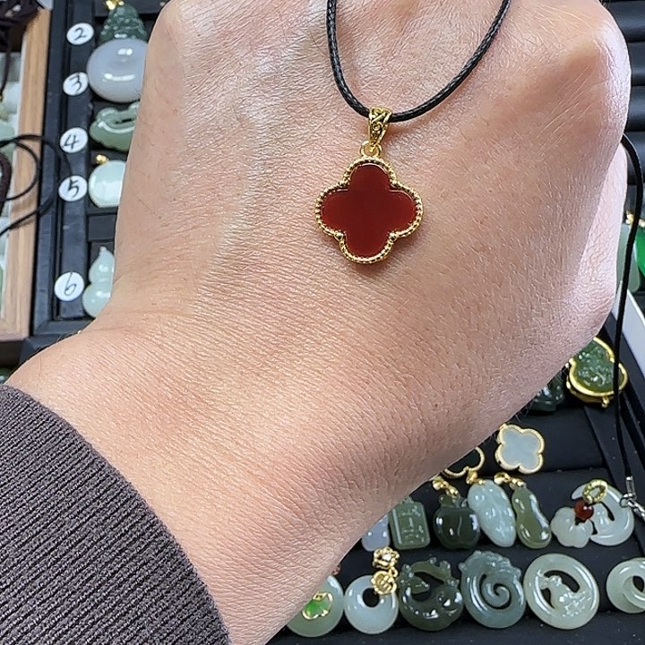 玛瑙/玉髓颈饰银S925镶嵌