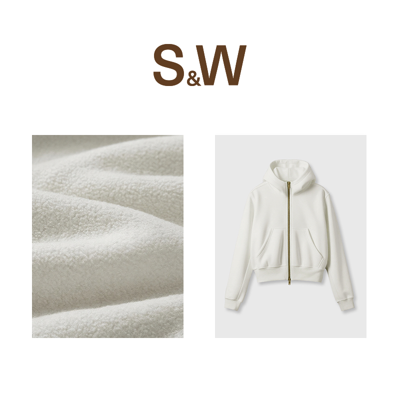 SW速惟女款保暖冬季外套复合面料连帽夹克纯运动休闲摇粒绒 1315