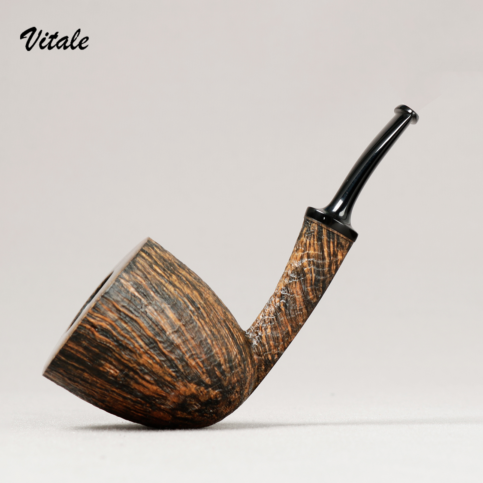 意大利维塔莱 两星级 深色喷砂郁金香 3mm 手工石楠木烟斗