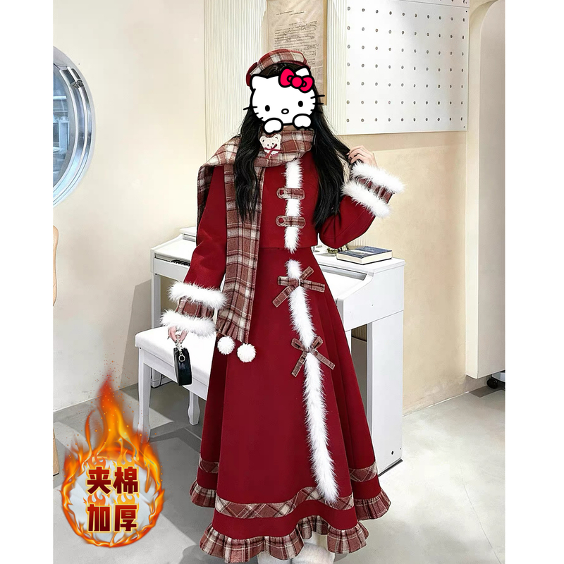 【运费险】【冬日恋人四件套】焦糖小熊秋冬氛围感甜美夹棉加厚套装