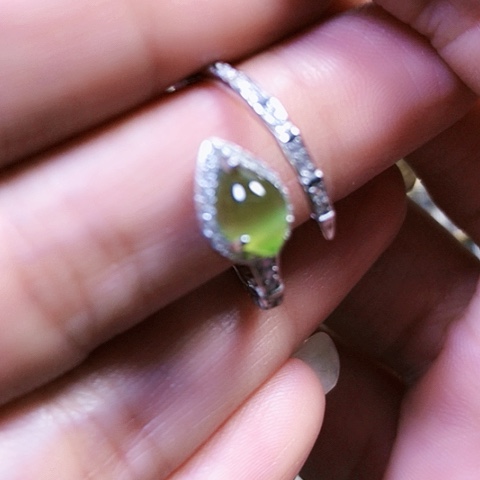 和田玉银S925镶嵌戒指