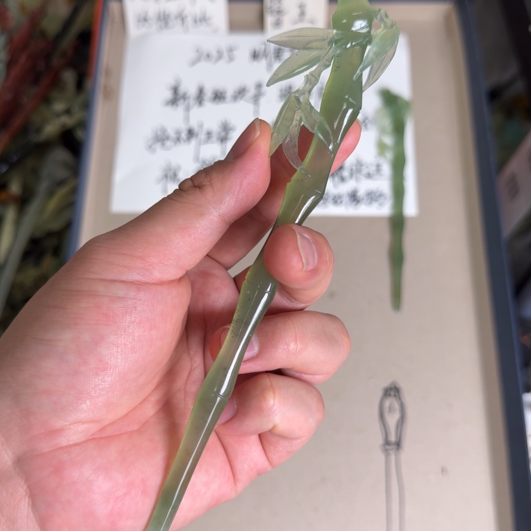 岫玉发饰未镶嵌明君玉簪贼拉好看