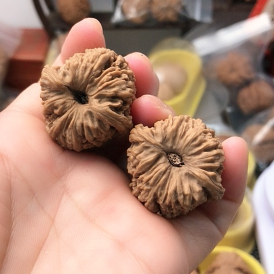 文玩核桃吊坠凹底南疆石