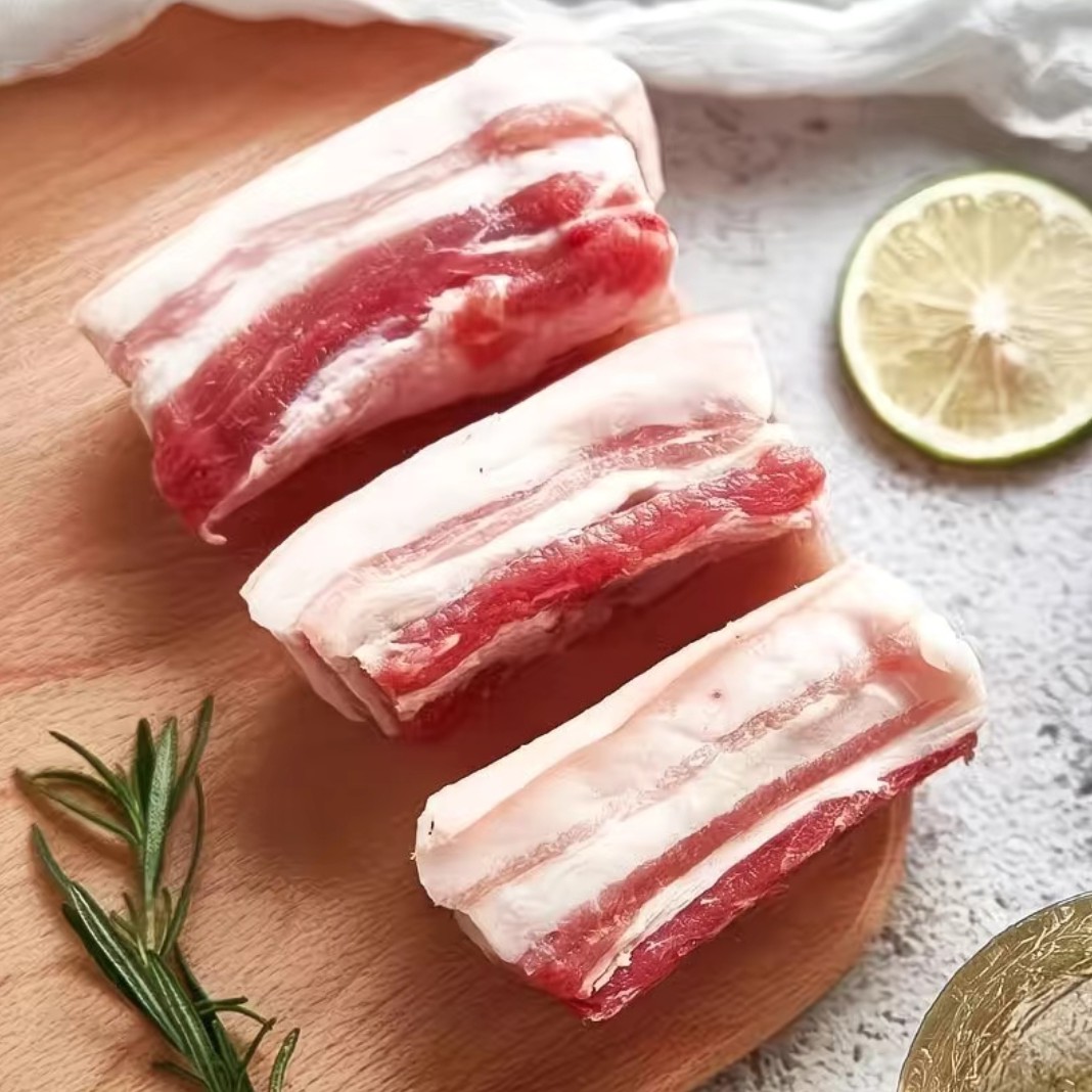 【拍4斤送1斤】到手5斤 带皮五花肉 农家散养土猪肥瘦相间切段盒装发货