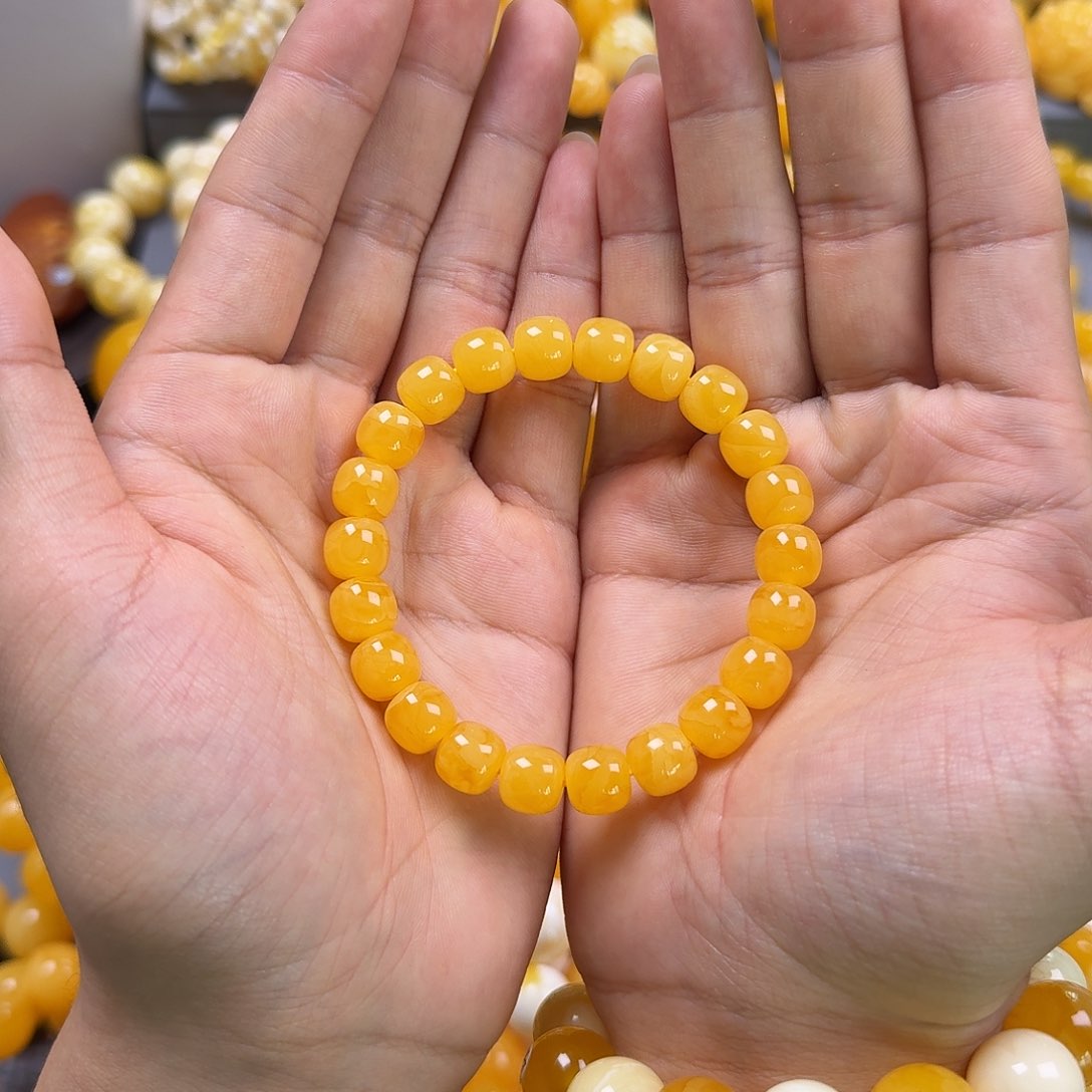 琥珀珠宝奇石未镶嵌同料10mm