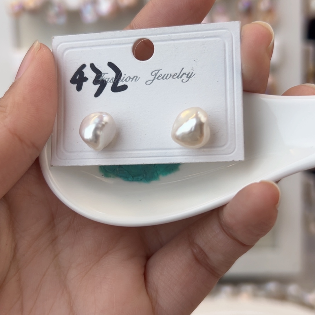 淡水珍珠耳饰银S925镶嵌