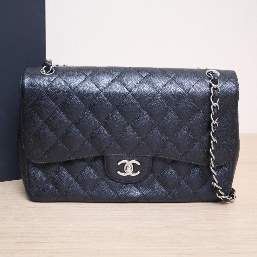 95新 Chanel/香奈儿 【双双满减】CF 口盖包 JUMBO 30cm 16开 