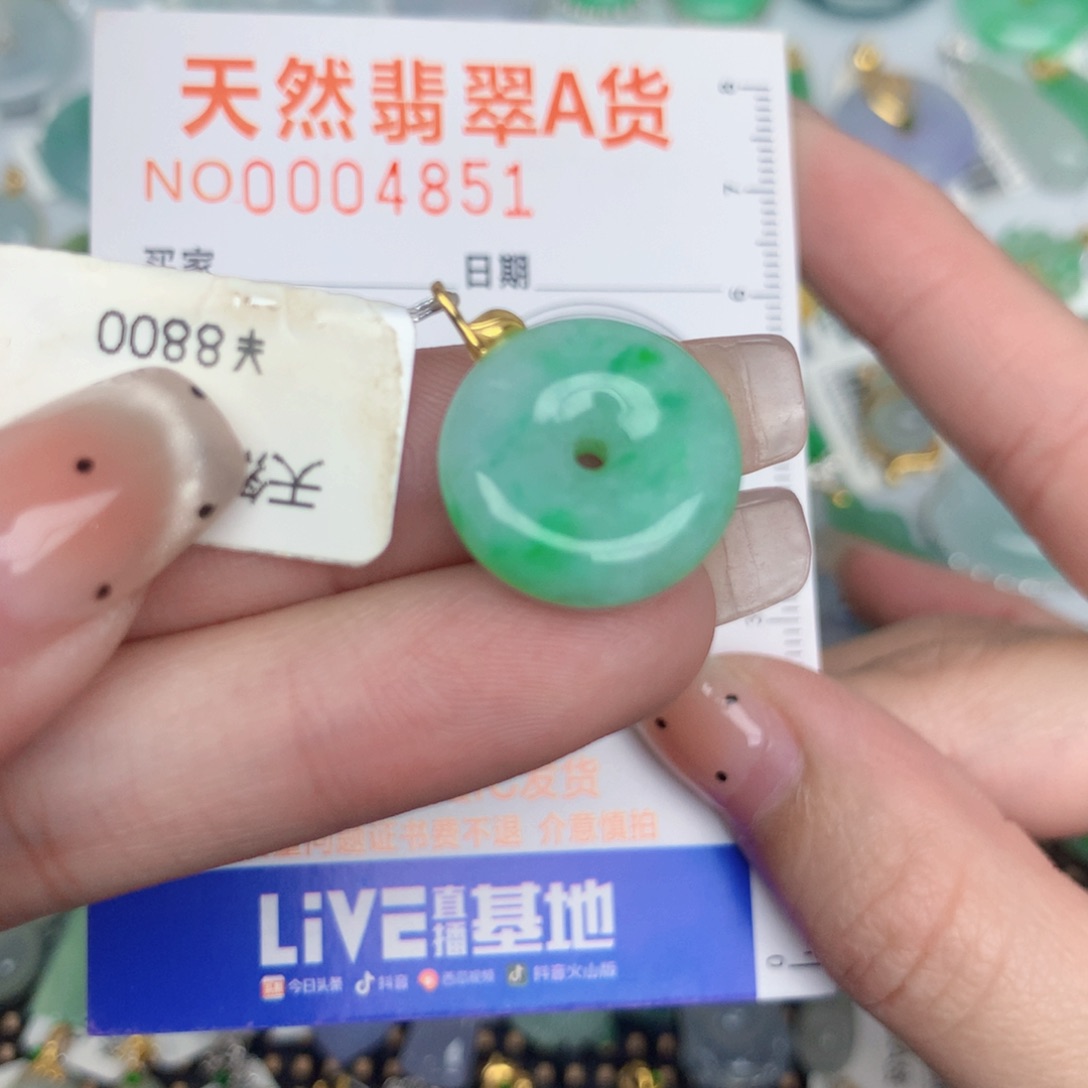 翡翠18K金镶嵌颈饰扣