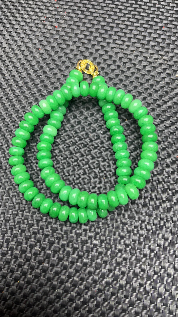 L30精品翡翠算盘珠项链