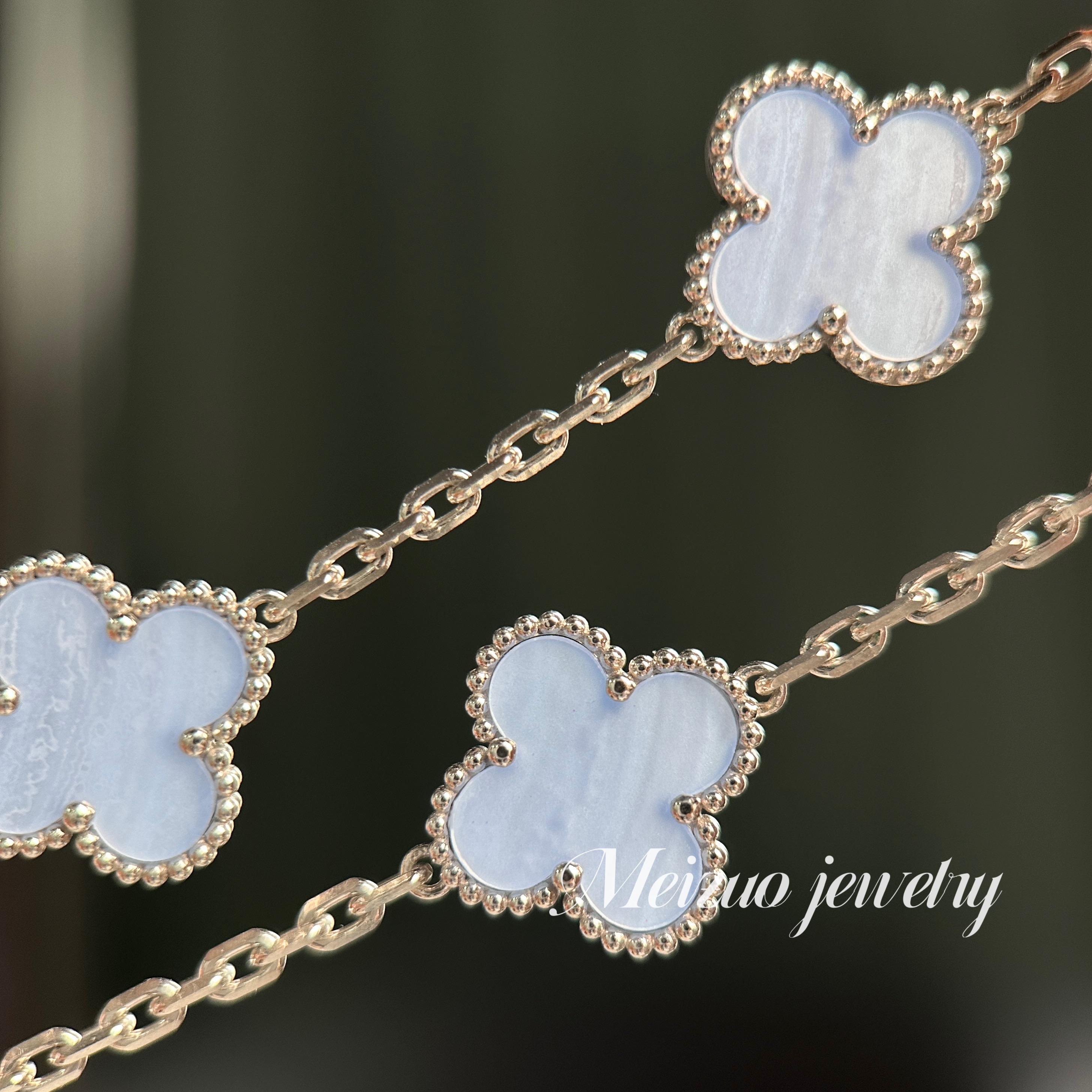 Meizuo珠宝·18k金紫玉髓五花手链高级显贵清透感