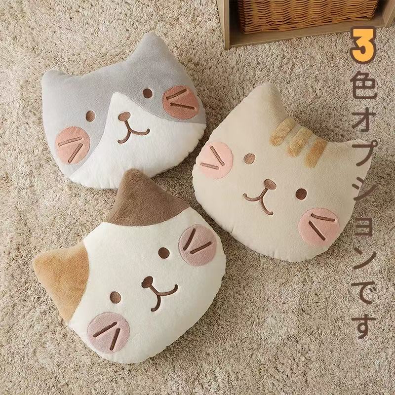 可爱猫咪造型沙发床头毛绒靠垫女生睡觉床上靠背枕