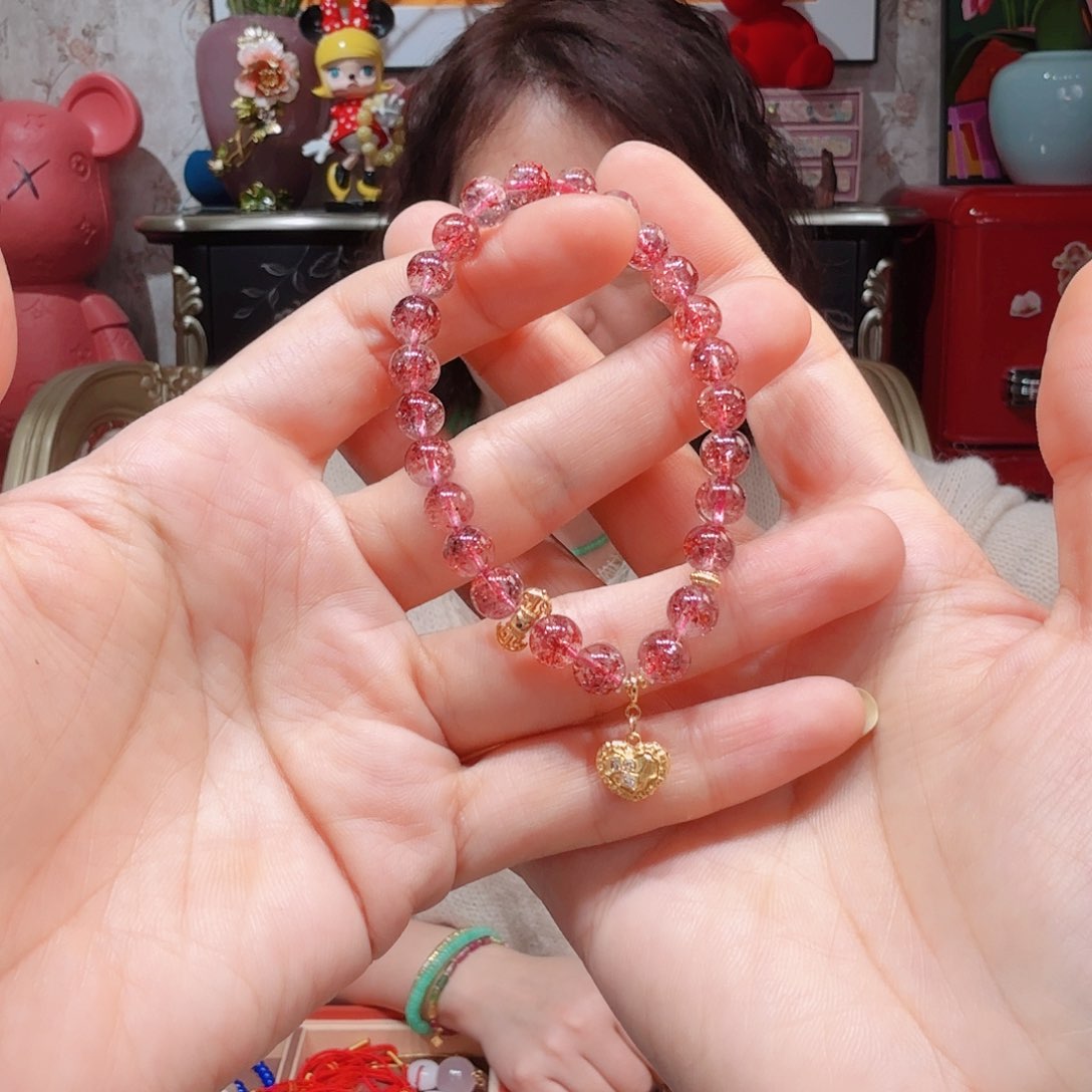 水晶手串18K金镶嵌手串