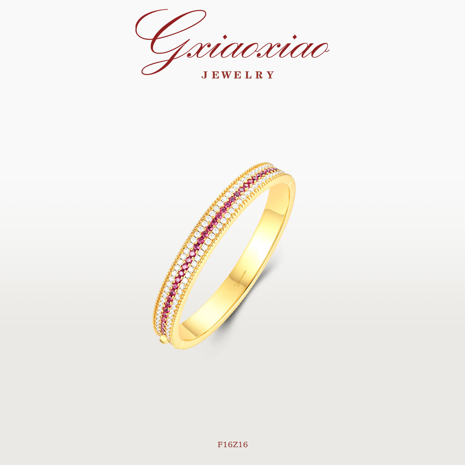 G XIAOXIAO 镀K金【闪耀蔷薇】气质中式高级感路路通手镯 F16Z16