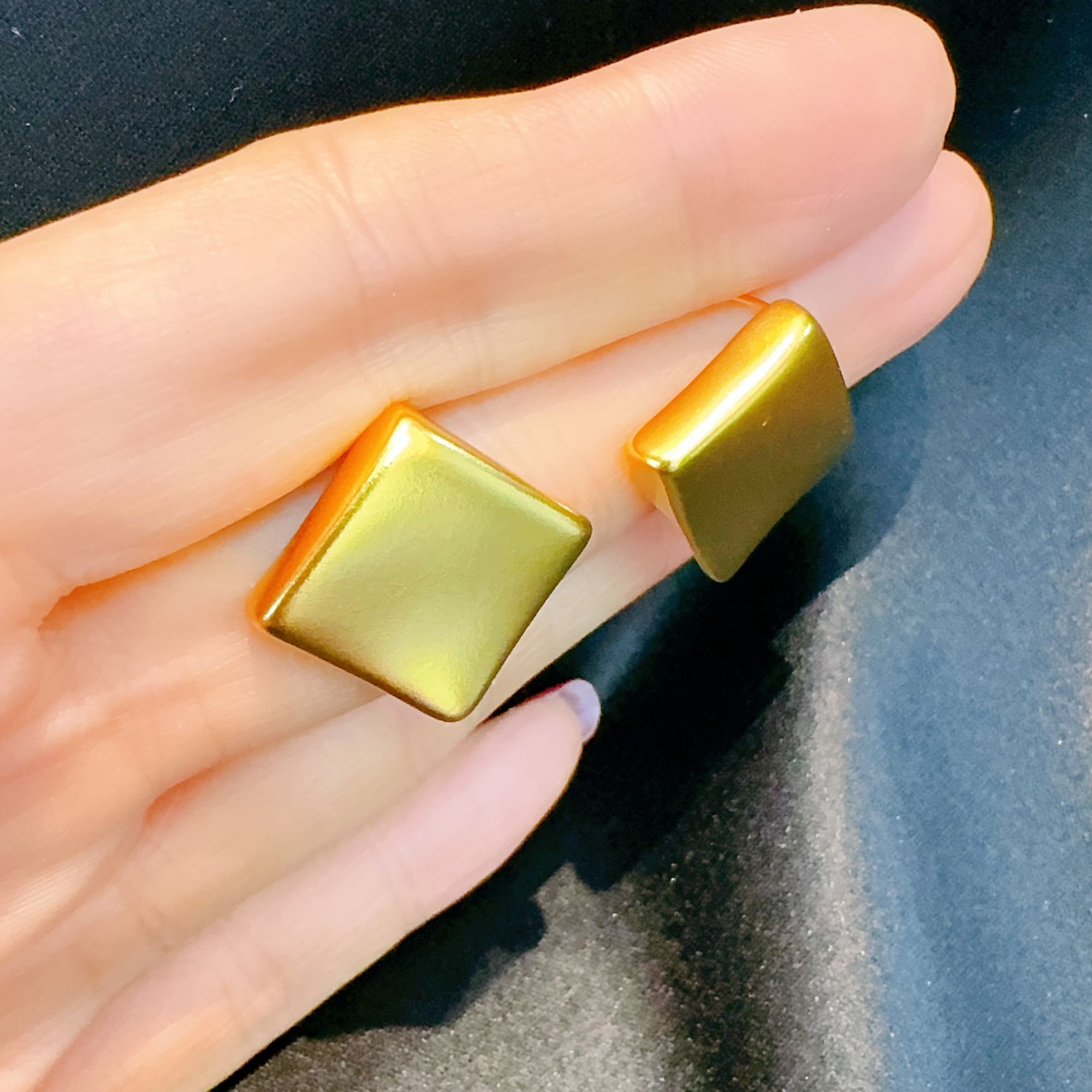 合金耳饰 方形几何耳饰