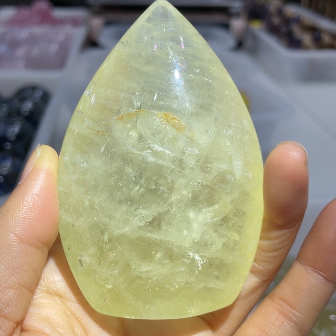 珠宝半成品黄晶未镶嵌