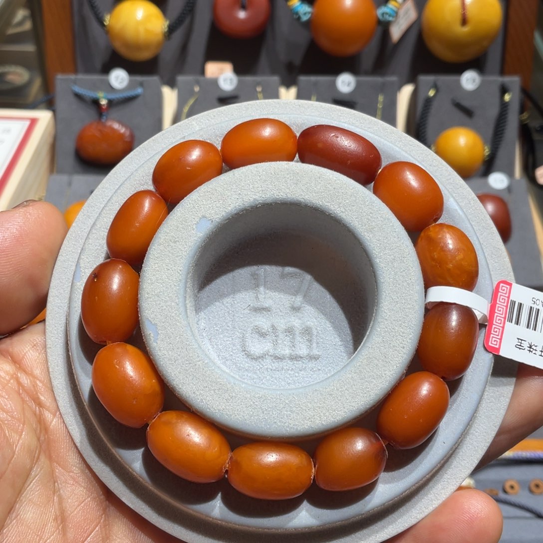 蜜蜡颈饰未镶嵌老蜜蜡枣珠手串